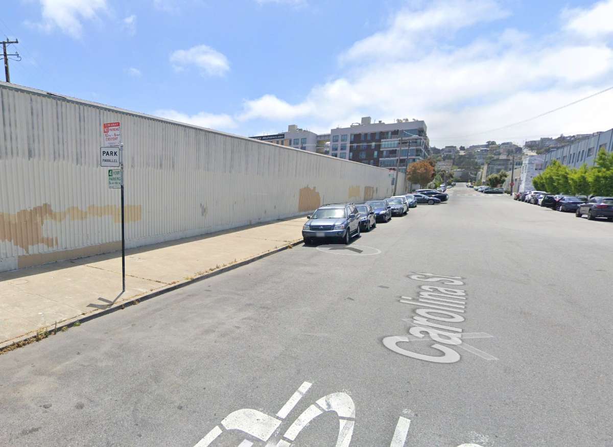 Existing conditions on Carolina Street looking south toward Potrero Hill