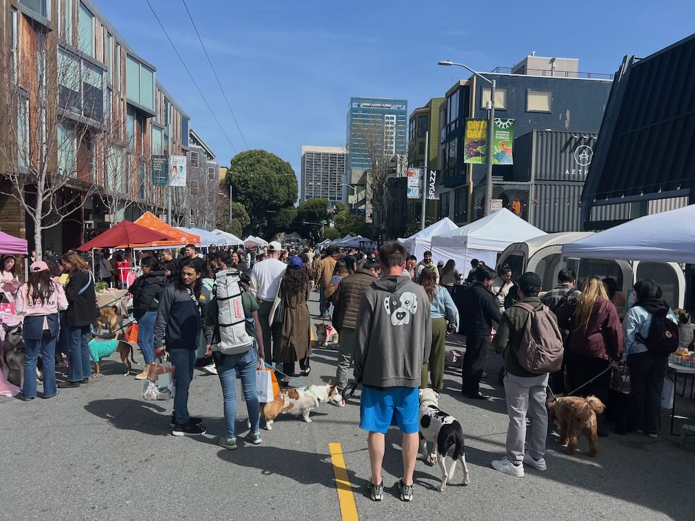 Community gathering at Hayes Promenade