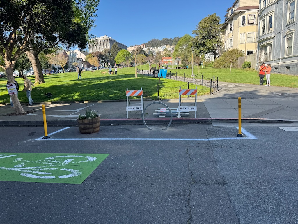 Painted safety zone example